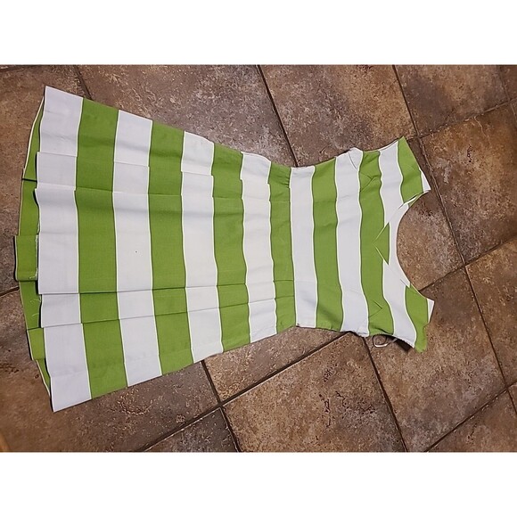 Love 21 Mini Dress Green Stripe Fit Flare... Retro, Wedding, party Size S/P - Picture 8 of 10